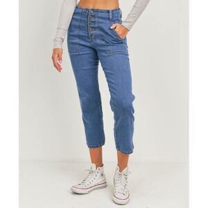 Womens 5 Button Patch Pocket Jeans